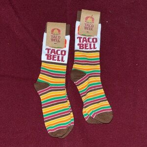 Taco Bell Men’s Striped Crew Socks in Multicolor